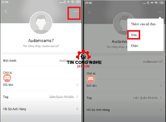 Cách xóa bạn hệ thống trong liên quân iOS