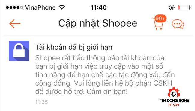 khoi phuc tai khoan shopee bi gioi han