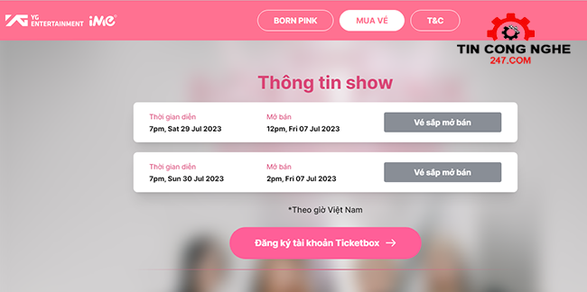 Đặt mua vé concert BlackPink