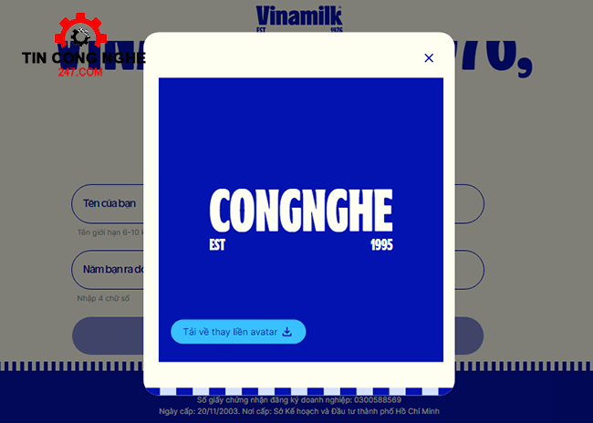 Cách tạo logo Vinamilk làm avatar 