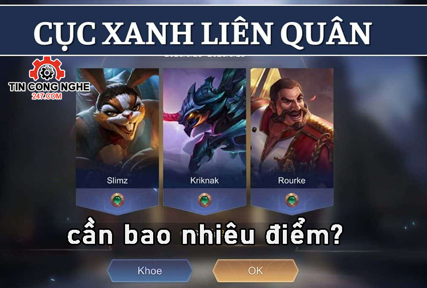 Cục xanh Liên Quân cần bao nhiêu điểm