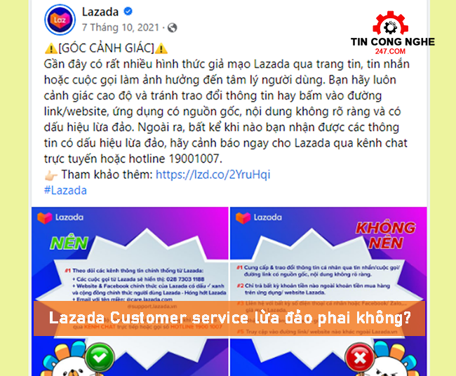 Lazada Customer service lừa đảo phải không