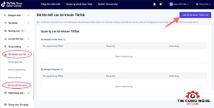 1 tiktok shop lien ket duoc may tai khoan
