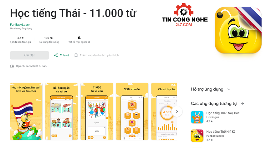 app hoc tieng thai tren may tinh