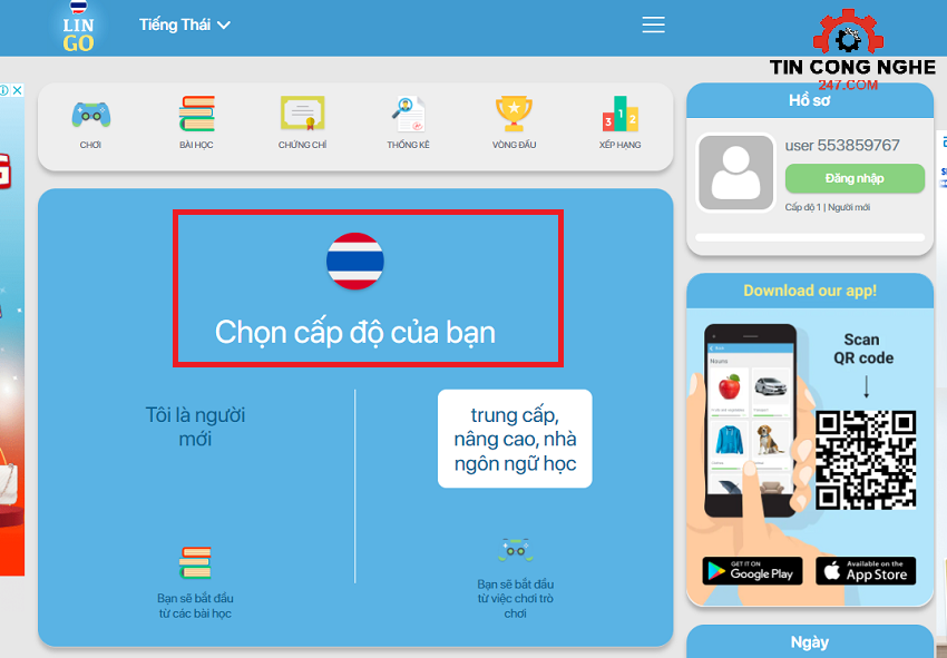 app hoc tieng thai tren may tinh