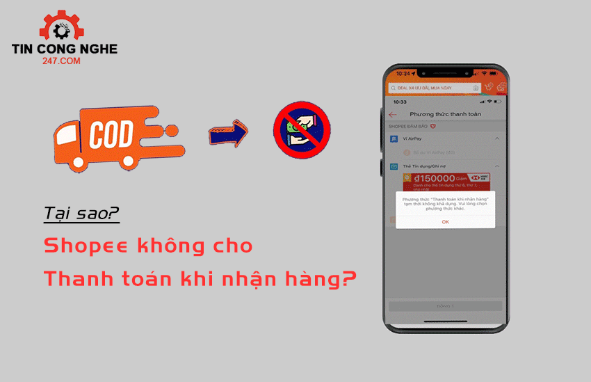 shopee khong cho thanh toan khi nhan hang