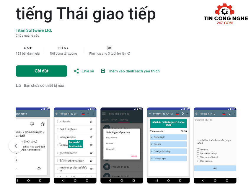 app hoc tieng thai tren may tinh