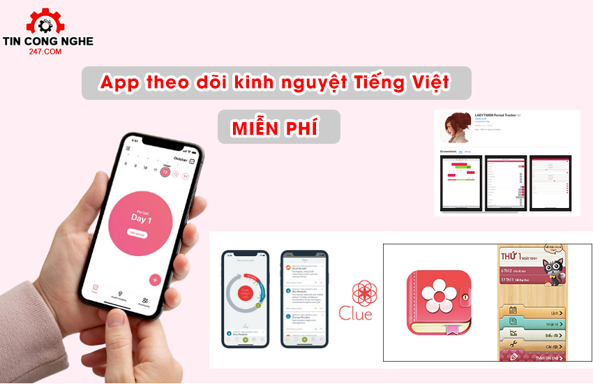 app theo doi kinh nguyet tieng viet 