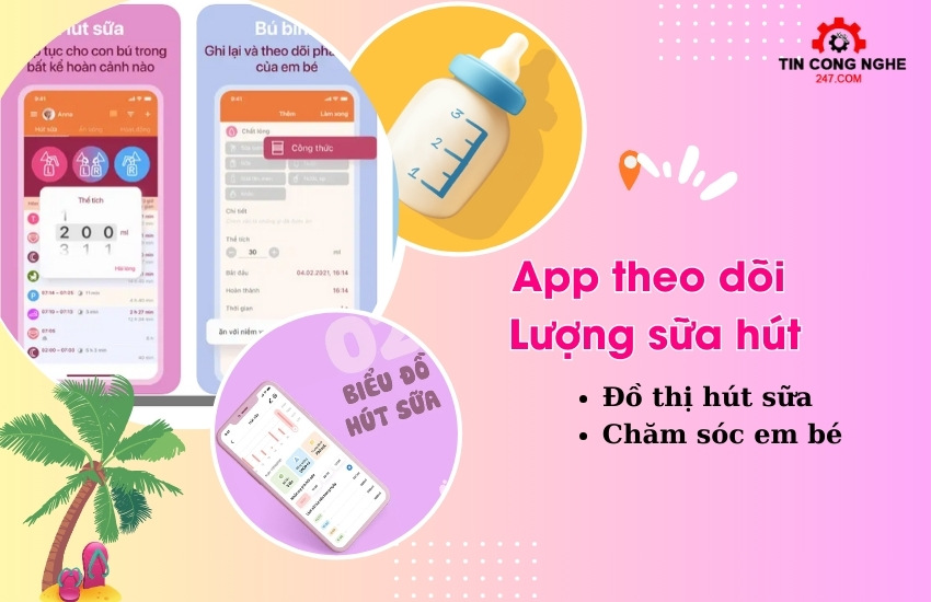 app theo doi luong sua hut