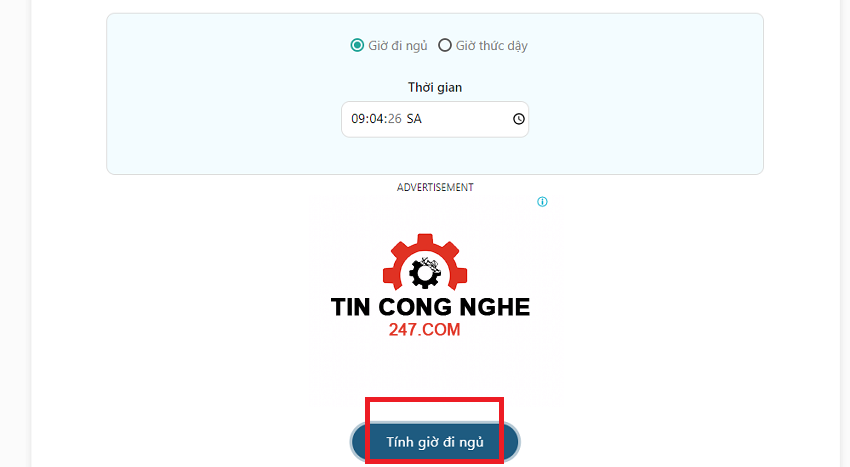 web tinh thoi gian ngu khong met