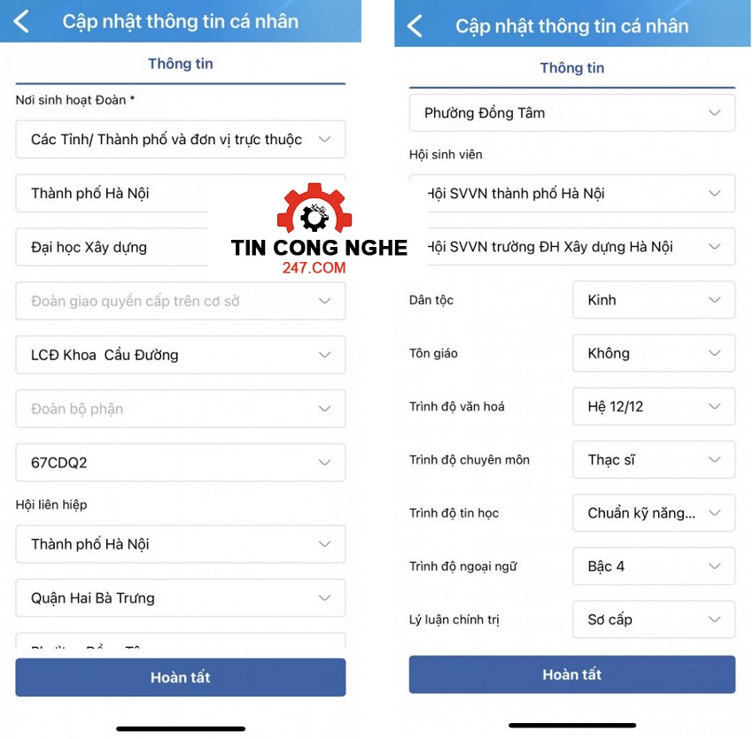 huong dan cai dat app thanh nien viet nam