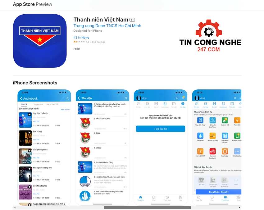  cai dat app thanh nien viet nam