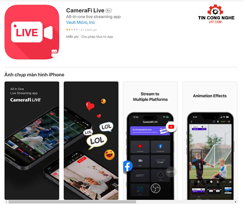 app livestream dep tren facebook