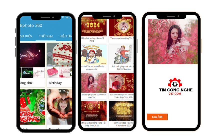 App ghép mặt vào ảnh Tết