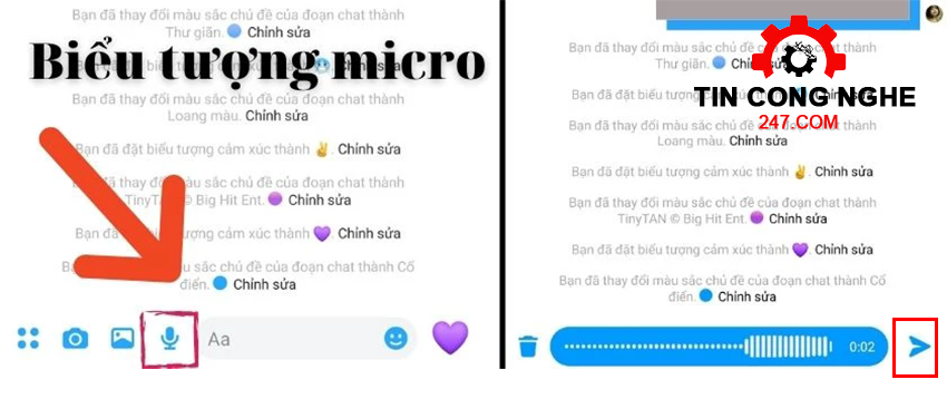 gửi Voice chat Messenger