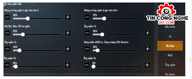 setting 3 ngon Pubg Mobile