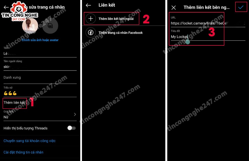 cach gan link locket tren Instagram