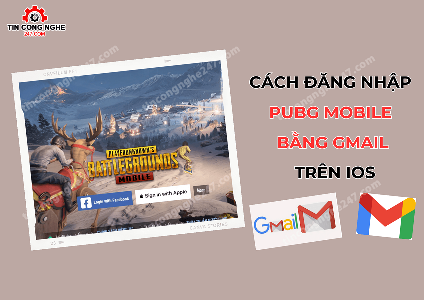 dang nhap pubg mobile bang tai khoan gmail trên iOS