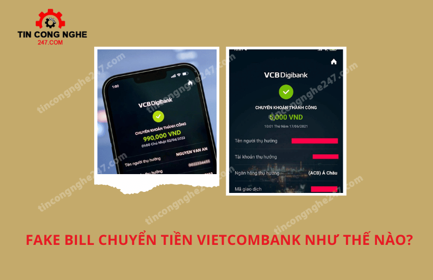 fake bill chuyen tien vietcombank