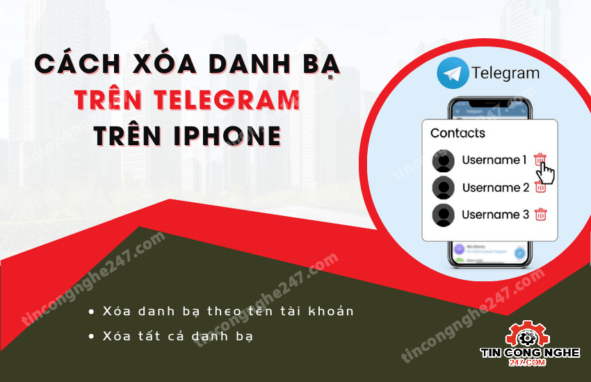 xoa danh ba tren telegram tren iphone